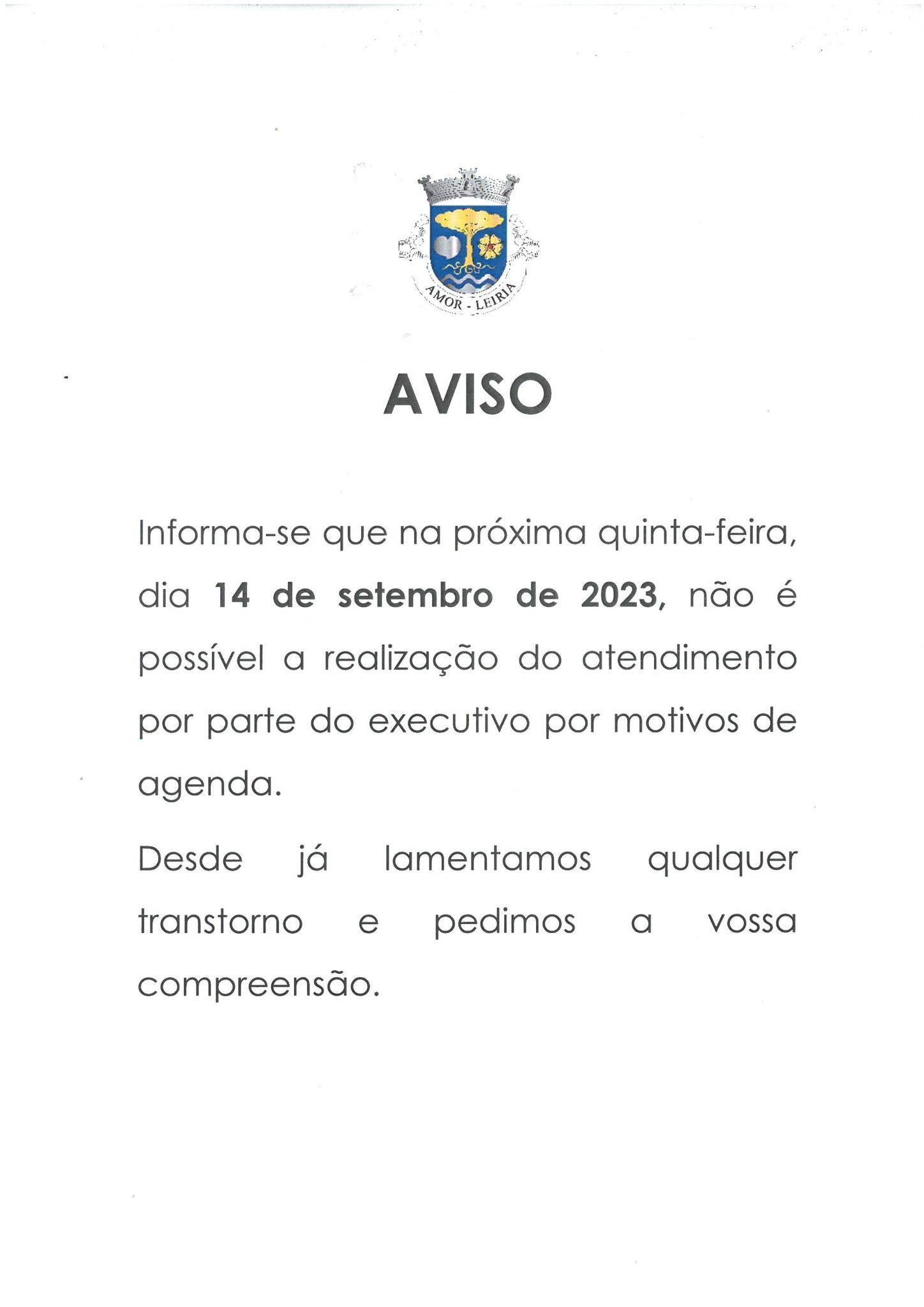 Imagem Aviso de alteração ao expediente 14/09/2023