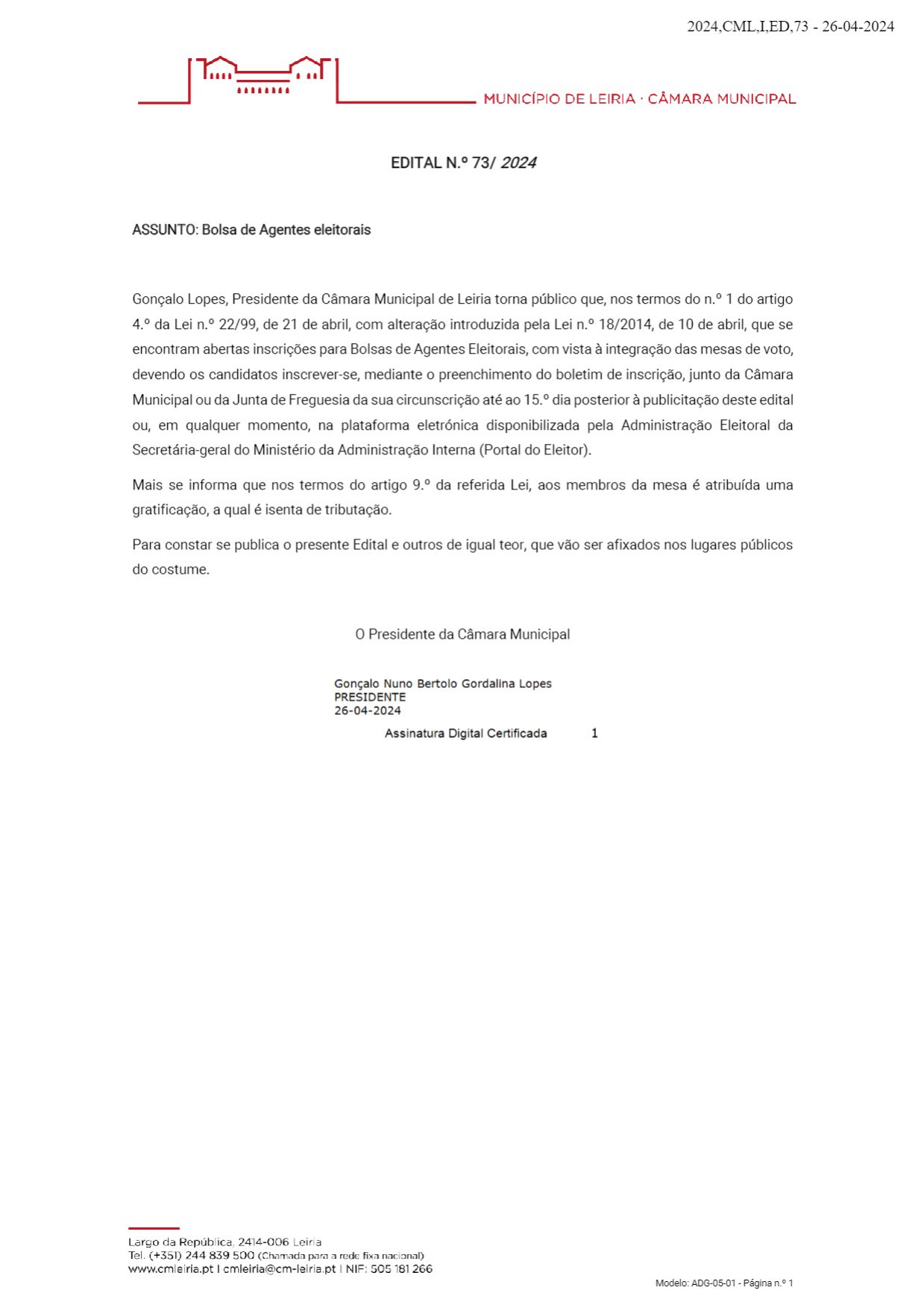 Imagem Eleições para o Parlamento Europeu 2024 - Bolsa de agentes eleitorais