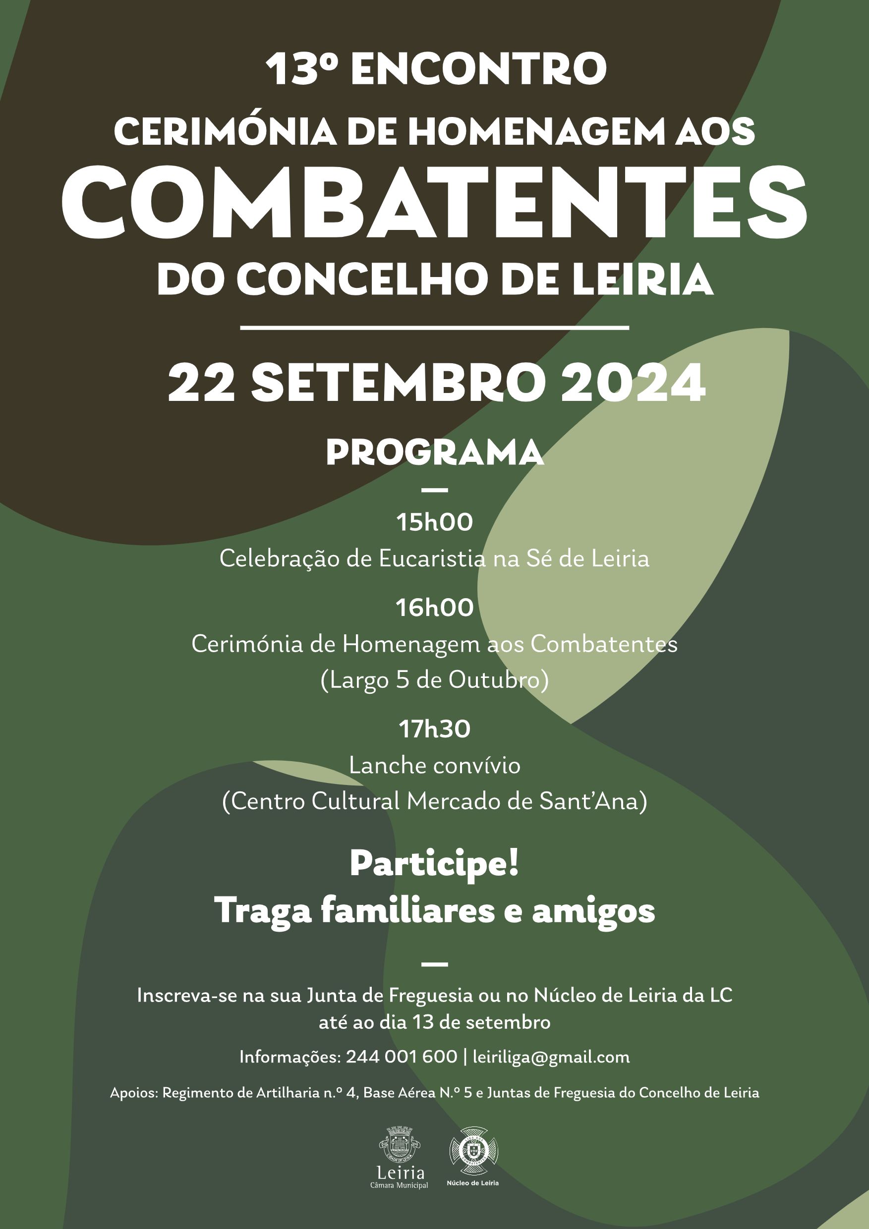 Imagem 13º Encontro | Cerimónia de Homenagem aos Combatentes do Concelho de Leiria | 22 setembro 2024