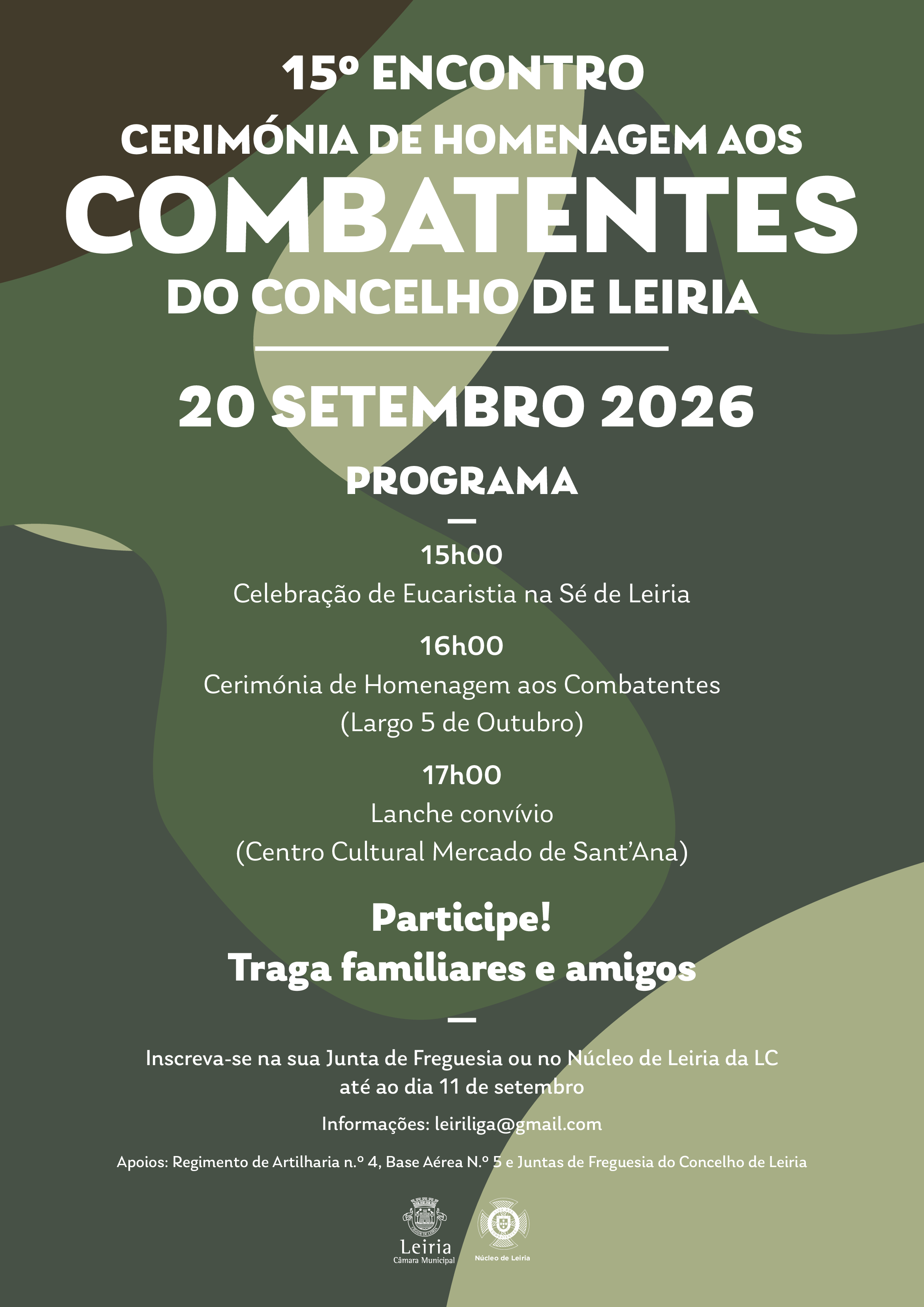 Notícia 15º Encontro | Cerimónia de Homenagem aos Combatentes do Concelho de Leiria | 20 setembro 2026